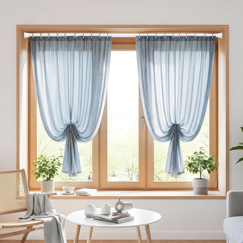 ZipGlo 2pack Tension Curtain Rod 30 to 62 Inch, White Spring Tension Curtain Rod Adjustable Expandable Curtain Rod No Drilling, Spring Loaded Curtain Rods for Windows, Bedroom, Doorway Door, Closet - Image 5